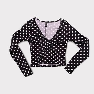 Forever 21 | Cropped Polka Dot Long Sleeve